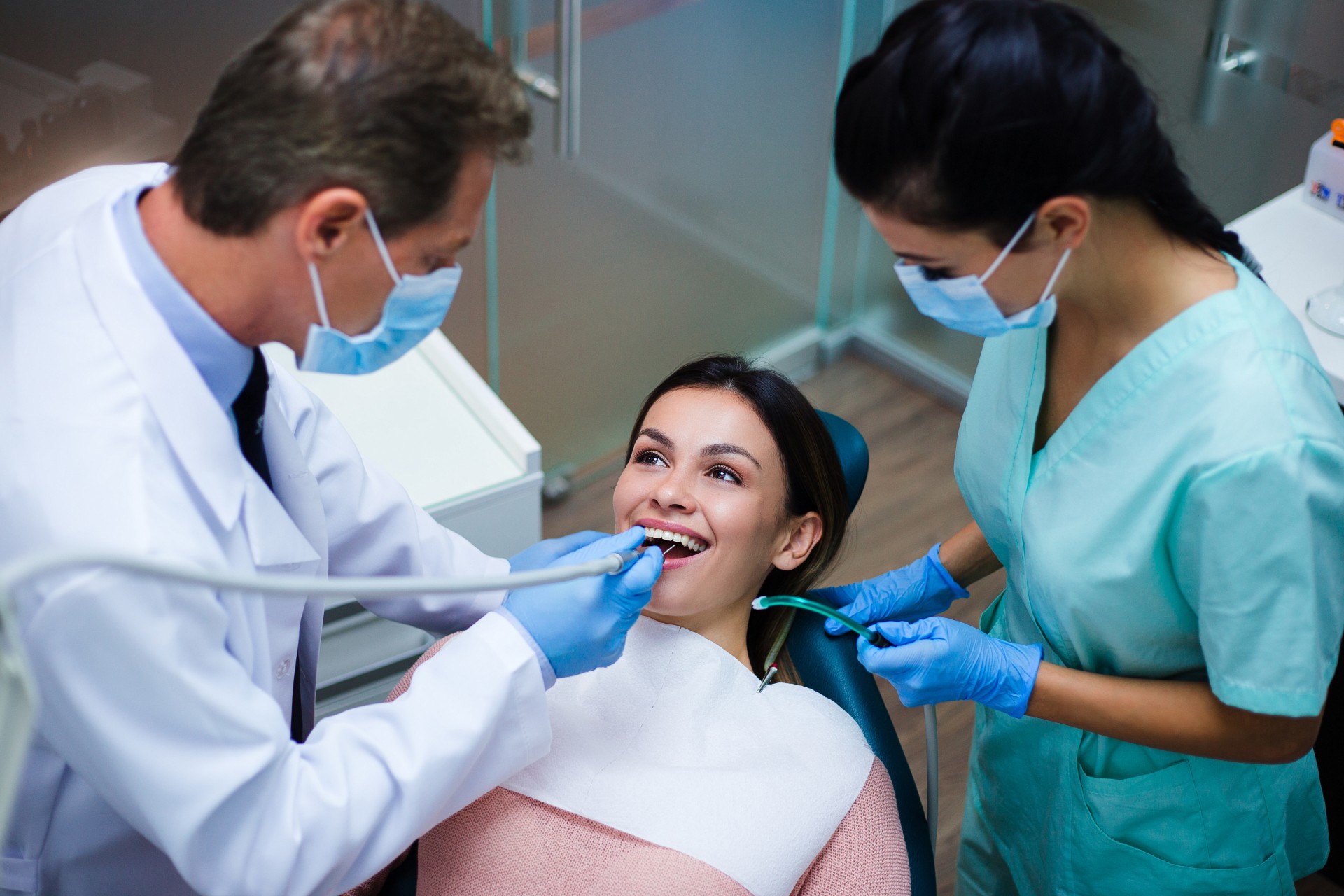 Woman Recieving Dental Treatment
