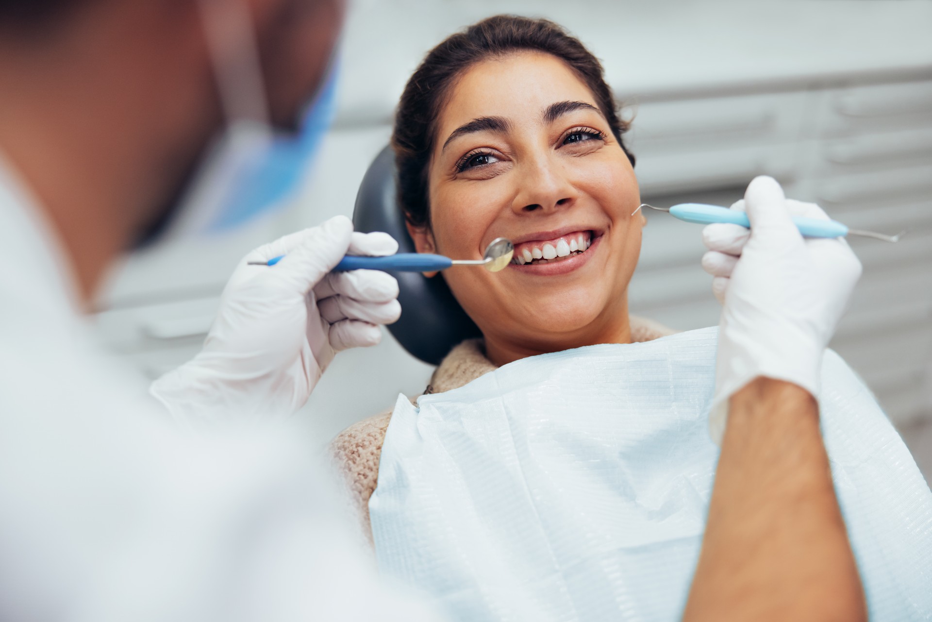 Woman Getting Dental Treatment